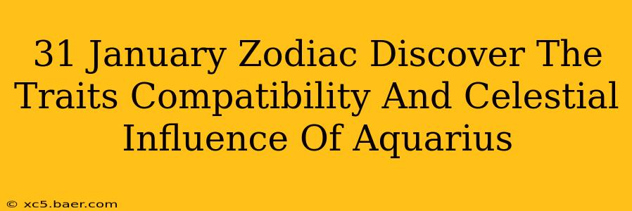 31 January Zodiac Discover The Traits Compatibility And Celestial Influence Of Aquarius