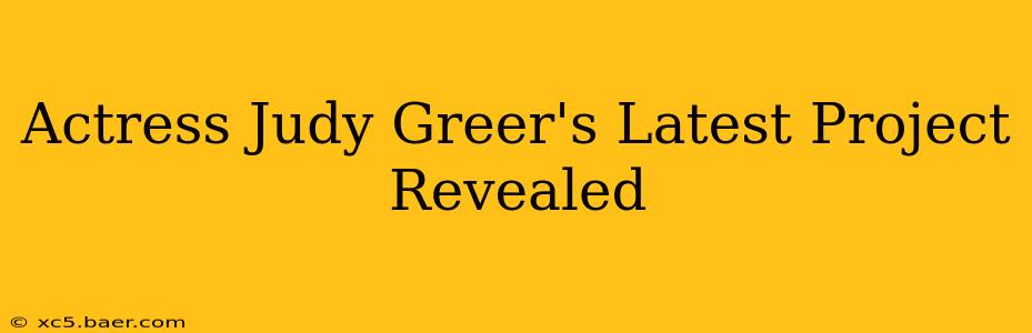 Actress Judy Greer's Latest Project Revealed
