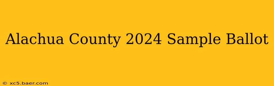 Alachua County 2024 Sample Ballot