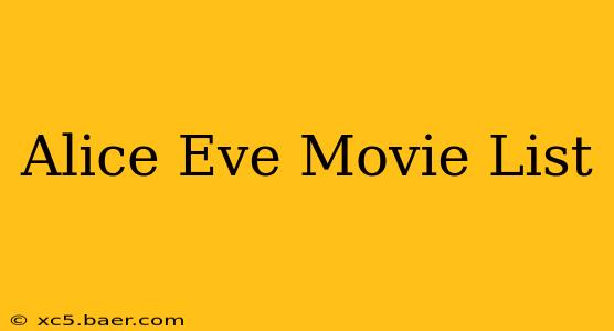 Alice Eve Movie List