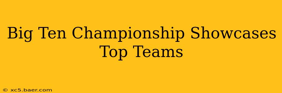 Big Ten Championship Showcases Top Teams