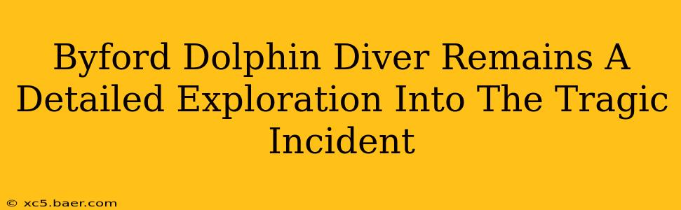 Byford Dolphin Diver Remains A Detailed Exploration Into The Tragic Incident