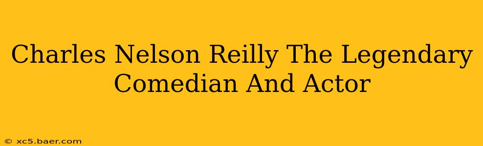 Charles Nelson Reilly The Legendary Comedian And Actor