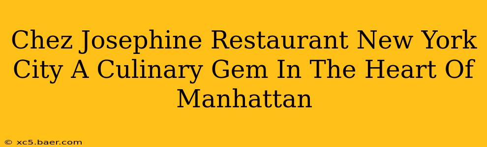 Chez Josephine Restaurant New York City A Culinary Gem In The Heart Of Manhattan