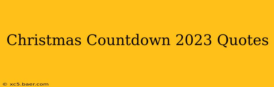 Christmas Countdown 2023 Quotes