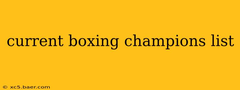 current boxing champions list