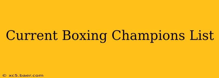 Current Boxing Champions List