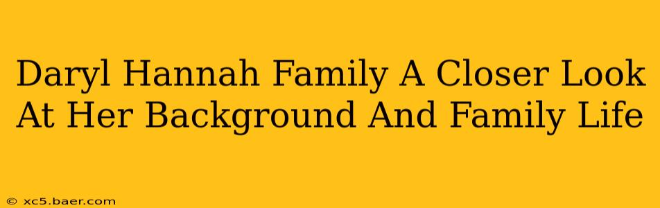 Daryl Hannah Family A Closer Look At Her Background And Family Life