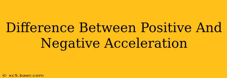 Difference Between Positive And Negative Acceleration
