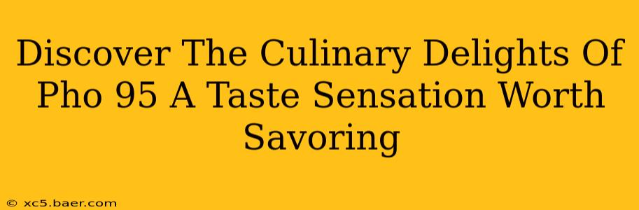 Discover The Culinary Delights Of Pho 95 A Taste Sensation Worth Savoring