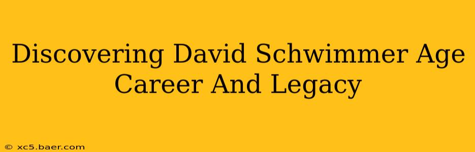 Discovering David Schwimmer Age Career And Legacy