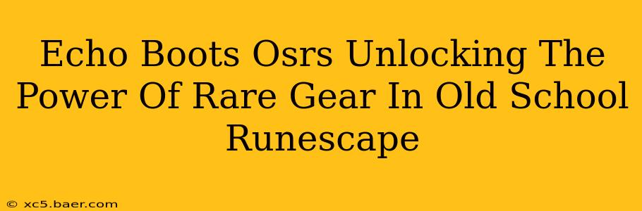 Echo Boots Osrs Unlocking The Power Of Rare Gear In Old School Runescape