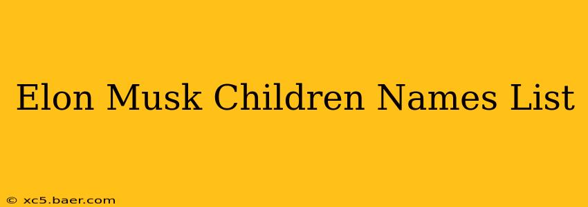 Elon Musk Children Names List