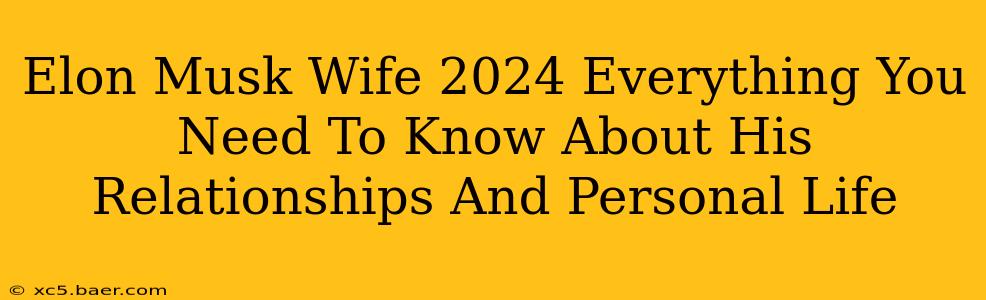 Elon Musk Wife 2024 Everything You Need To Know About His Relationships And Personal Life