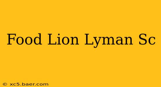 Food Lion Lyman Sc