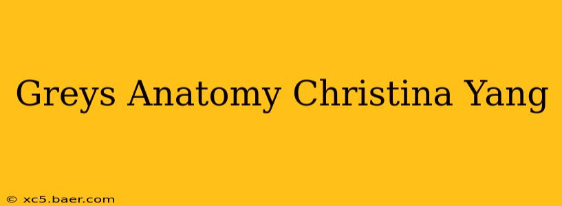 Greys Anatomy Christina Yang