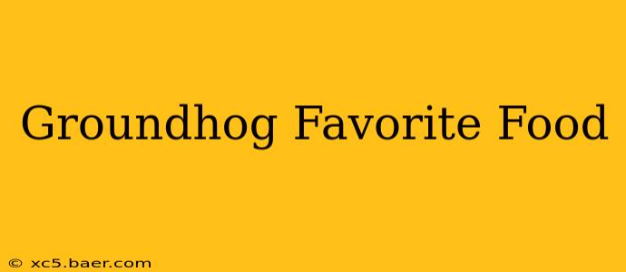 Groundhog Favorite Food