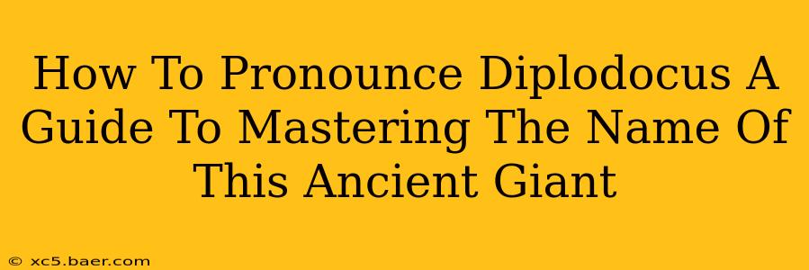 How To Pronounce Diplodocus A Guide To Mastering The Name Of This Ancient Giant