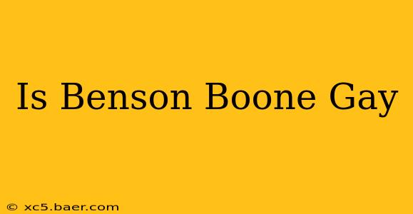 Is Benson Boone Gay