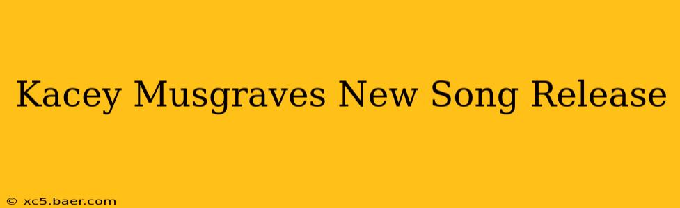 Kacey Musgraves New Song Release