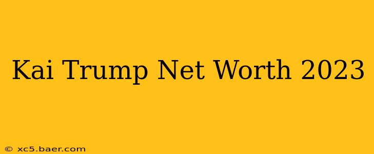 Kai Trump Net Worth 2023