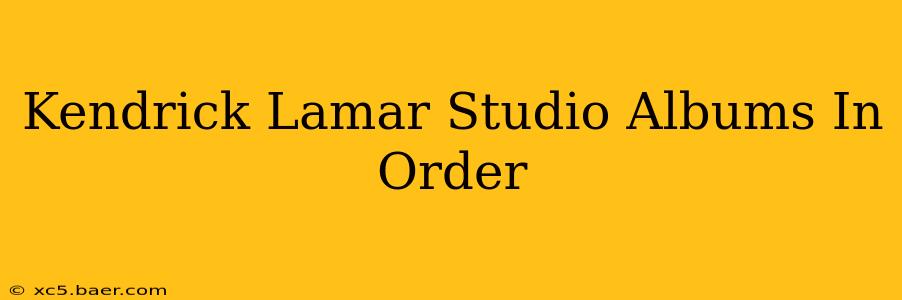 Kendrick Lamar Studio Albums In Order