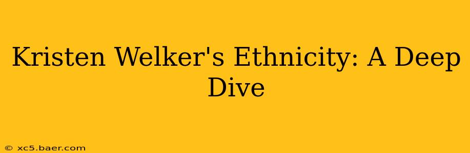Kristen Welker's Ethnicity: A Deep Dive