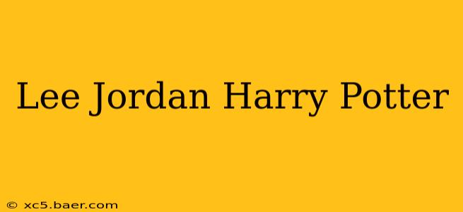 Lee Jordan Harry Potter
