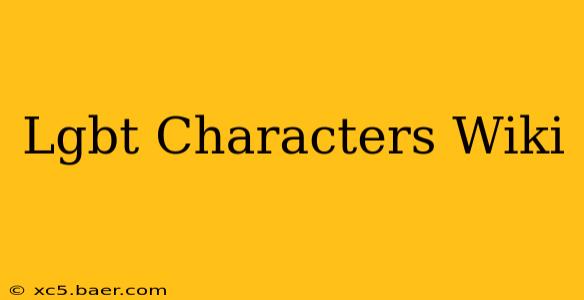 Lgbt Characters Wiki