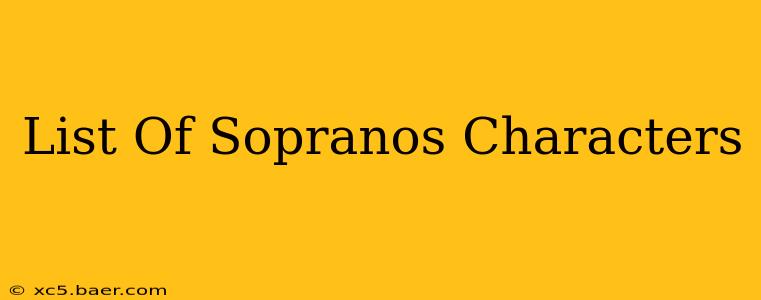 List Of Sopranos Characters