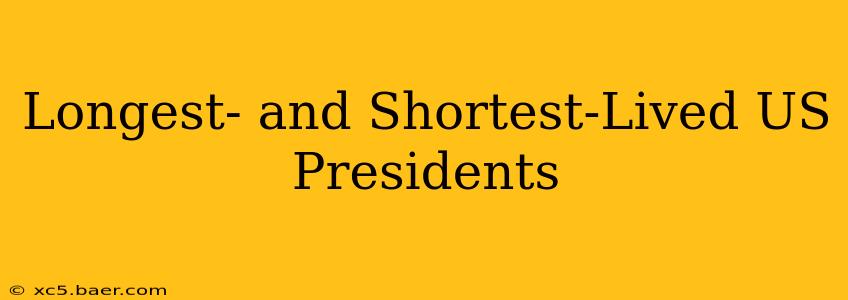Longest- and Shortest-Lived US Presidents