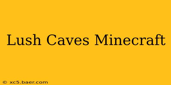 Lush Caves Minecraft
