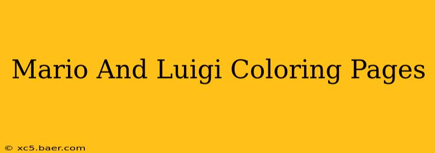Mario And Luigi Coloring Pages