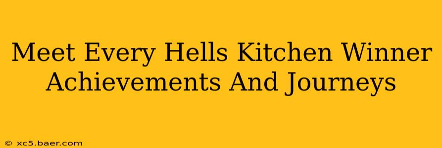 Meet Every Hells Kitchen Winner Achievements And Journeys