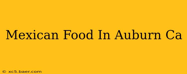 Mexican Food In Auburn Ca