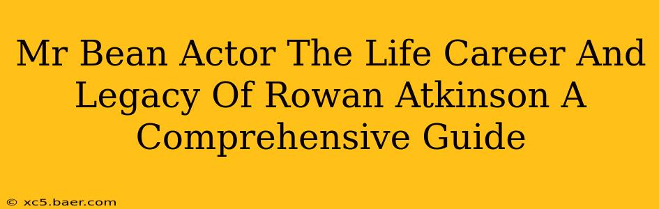 Mr Bean Actor The Life Career And Legacy Of Rowan Atkinson A Comprehensive Guide