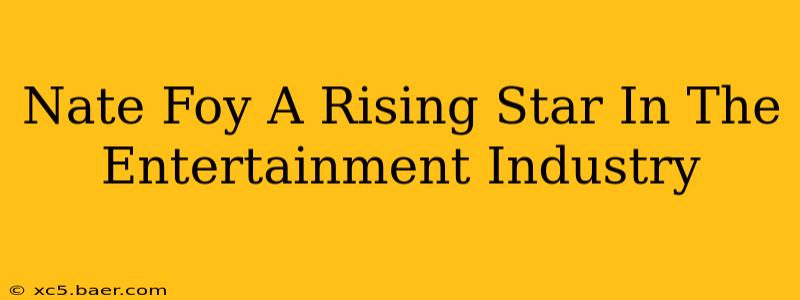 Nate Foy A Rising Star In The Entertainment Industry