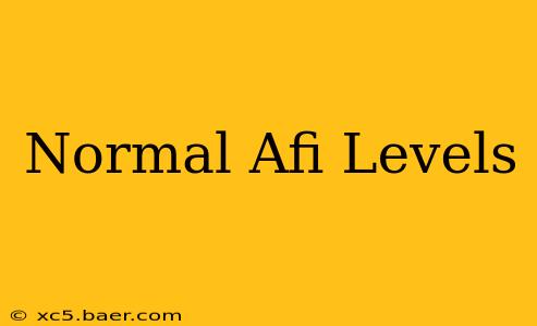 Normal Afi Levels