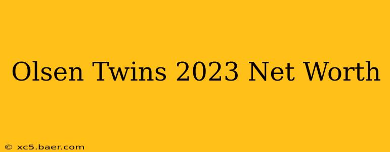 Olsen Twins 2023 Net Worth
