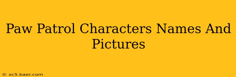 Paw Patrol Characters Names And Pictures