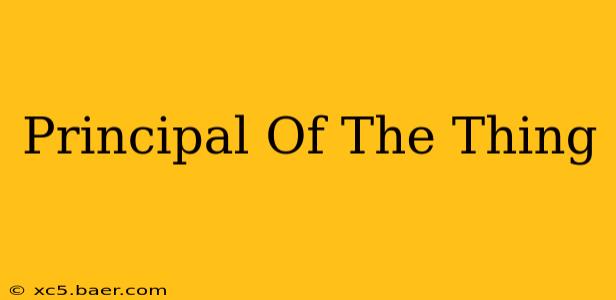 Principal Of The Thing