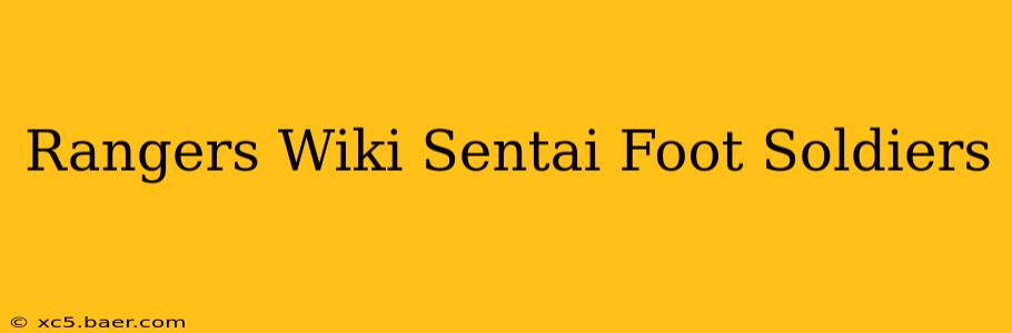 Rangers Wiki Sentai Foot Soldiers