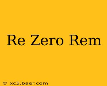Re Zero Rem