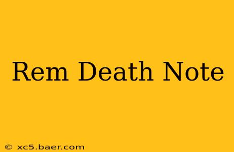Rem Death Note