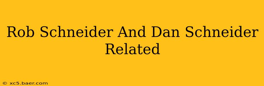 Rob Schneider And Dan Schneider Related