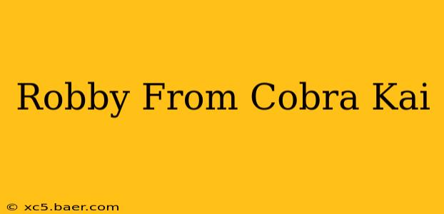 Robby From Cobra Kai