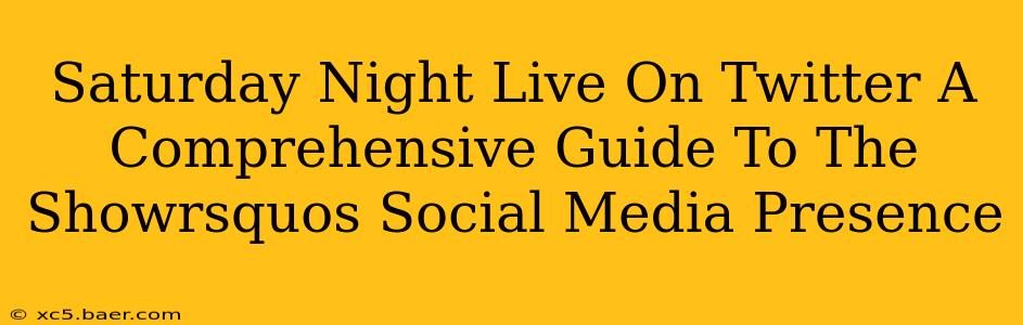 Saturday Night Live On Twitter A Comprehensive Guide To The Showrsquos Social Media Presence