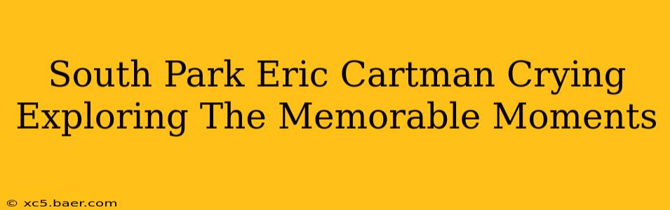 South Park Eric Cartman Crying Exploring The Memorable Moments