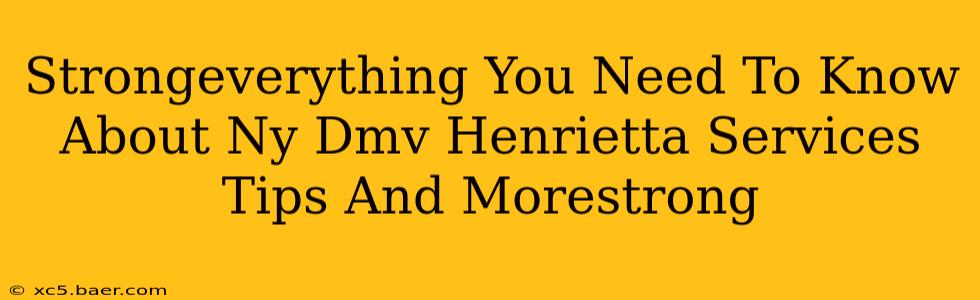 Strongeverything You Need To Know About Ny Dmv Henrietta Services Tips And Morestrong