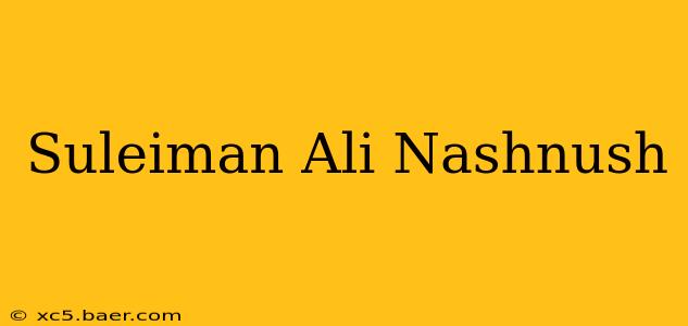 Suleiman Ali Nashnush